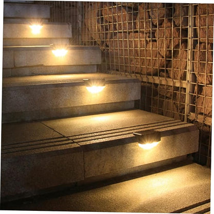 NUOBESTY 4pcs Solar Pathway Lights Step Lights for Garden Easy Install Landscape Lighting