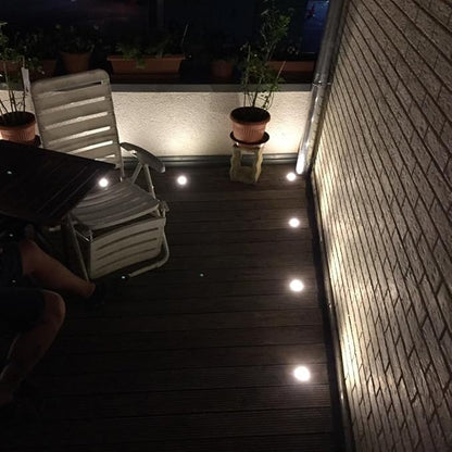 Low Voltage LED Deck Lighting Kit Stainless Steel 1W Waterproof Outdoor Yard Garden Decoration Lamps Landscape Pathway Patio Step Stairs Warm White LED In-ground Lights, 6pack