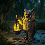 Garden Statues Outdoor, owl Figurines Decorated with Solar Lights, Unique Christmas Birthday Gifts for Moms | Lumora