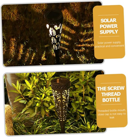 Milisten 4 Pieces Warm Light Solar Pathway Lights Outdoor LED Garden Lawn Waterproof Decorative Solar Powered for Patio and Yard