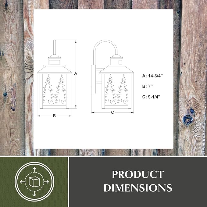 VAXCEL Yosemite Bronze Motion Sensor Dusk to Dawn Rustic Outdoor Wall Light White Glass | Lumora