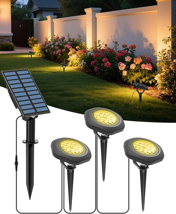 CORESLUX Solar Spot Lights Outdoor Waterproof IP68, 3-in-1 LED Warm Light Solar Landscape Lights, 2 Light Modes | Lumora