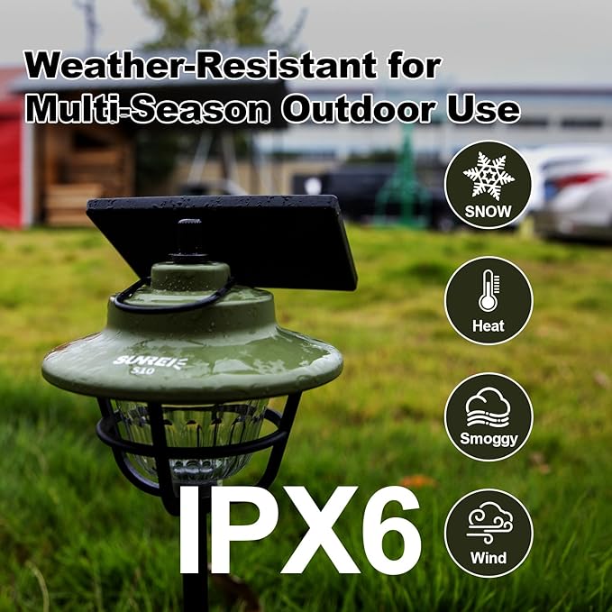 SUNREI Multipurpose Solar Light, Automatic Sensing Outdoor Solar Lights, Infinite Dimming, 35h Battery Life, Type-C Charging, Ipx6 Waterproof for Courtyards, Lawns, Gardens, Pathway, Indoor, etc