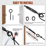 String Light Hanging Kit Outdoor, Full Black Globe String Lights Suspension Kit w/ 50FT PVC Coated Steel Cable & | Lumora