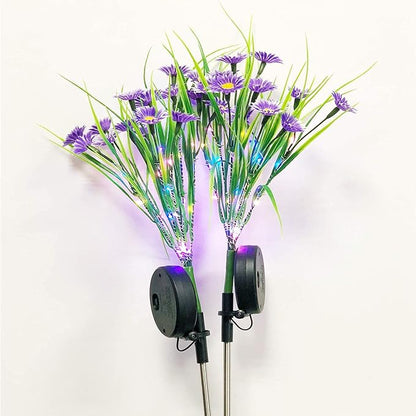 Solar Garden Stake Lights,28 LED Daisy Flower Decorative Lights Outdoor Waterproof Solar Powered Landscape Lights for Yard/Patio/Walkway/Pathway/Path Light (Purple)