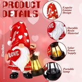 Retisee Solar Valentine's Day Garden Statue Resin Gnome Statue with Hearts LED Lights Outdoor Love Solar Light | Lumora