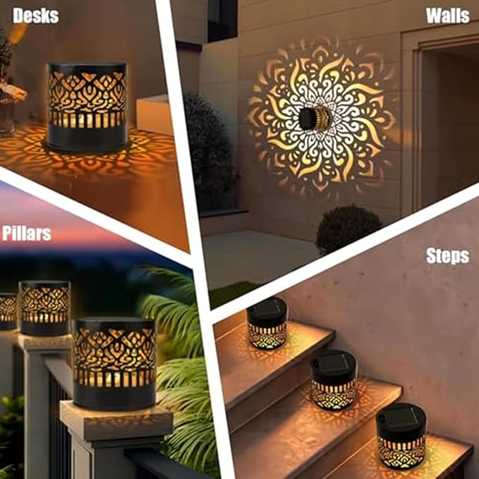 2026 NEW Solar Mandala Lights Outdoor, Decorative Solar Mandala Lights, Waterproof and Windproof, Solars Powered Mandalas Light for Garden Post Patio Backyard Yard Decor (2PCS)