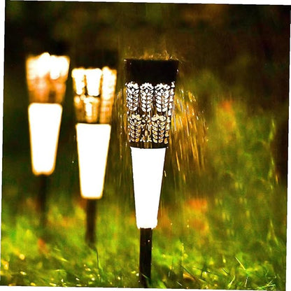 TOYANDONA 6pcs Solar Powered Outdoor Garden Lights Pathway Lawn Courtyard Decoration Lamps with Warm and Colorful Light for Patio Landscape Lighting