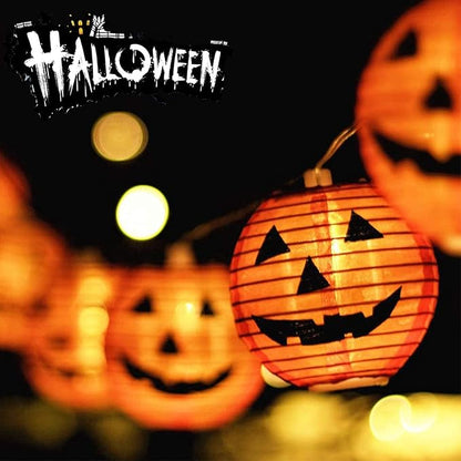SUNSGNE Halloween Pumpkin Lantern String Lights 8.5Ft Halloween String Lights with 10 Smiling Jack O Lantern Pumpkin for Party Holiday Decor