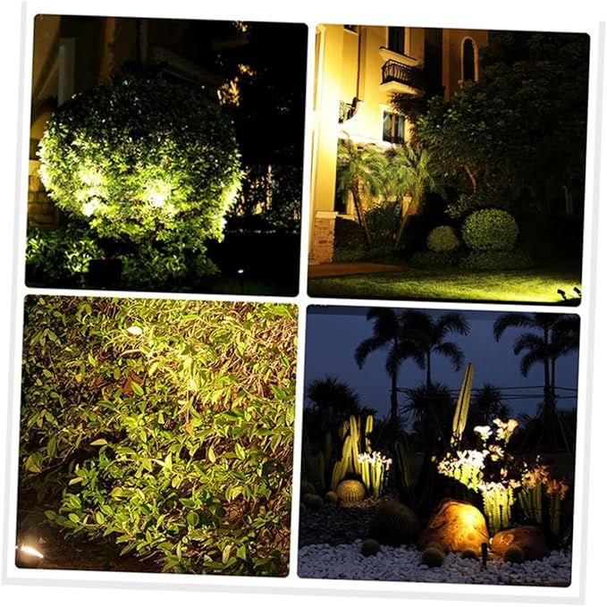 Solar LED Lawn Lights Waterproof Outdoor Ground Plug Light for Garden Decoration 6W Warm White Lighting for Patios and Pathways