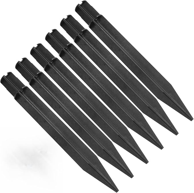 Litoexpe 6 Pcs 8.18 Inch Reinforced Ground Spikes, ABS Plastic Solar Lights Stakes Replacement Stakes for Garden Pathway Lamps (Inside Diameter 0.83 Inches)