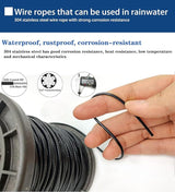 164FT Outdoor String Light Hanging Kit - Heavy Duty Black Vinyl-Coated Stainless Steel Wire Rope with Turnbuckles | Lumora