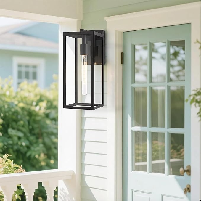 Bestshared Outdoor Wall Lantern, 13.4IN Tall Wall Sconce Light, Anti-Rust Front Door Mount Lighting,Modern Outside | Lumora
