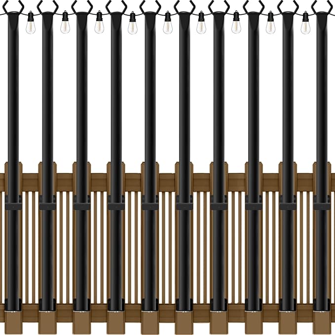 AILBTON 10 Pack 5Ft String Light Poles,Light Poles for Outside String Lights,Outdoor Light Poles with Fence | Lumora