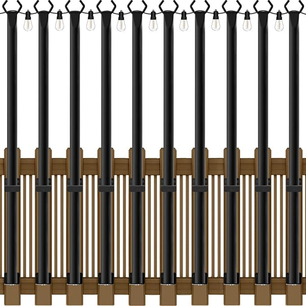 AILBTON 10 Pack 5Ft String Light Poles,Light Poles for Outside String Lights,Outdoor Light Poles with Fence | Lumora