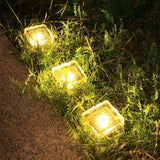 Solar Outdoor Ice Cube Lights for Garden Decoration, 2.8 ”x 2.8” Frosted Acrylic Brick Waterproof Solar Landscape | Lumora