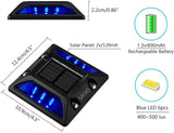 Solar Driveway Deck Light, IP68 Waterproof Outdoor Reflectors Driveway Blue LED Light for Dock Walkway Lane Porch | Lumora