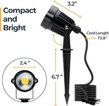 Yard Spot Lights Warm White Outdoor Spotlights, 3000K 120V LED Landscape Lights Waterproof Uplights with Spiked | Lumora