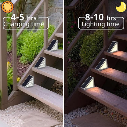Solar Step Lights Outdoor Stair Light, Deck Lights Outdoor Powered IP65 Waterproof, 2CCT Solar Outdoor Step Light, Decor for Stair, Deck, Step, Sidewalk, Porch and Outside Patio,2CCT,24 Pack