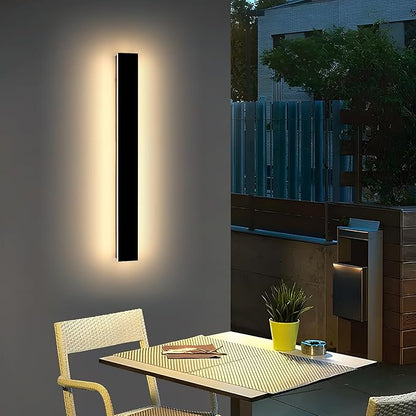Mikeru 31.4inch Outdoor Wall Light Fixtures, 3000k/4500k/6000k Three Colors Switchable Exterior Wall Sconces Acrylic Invisible Exterior Wall Light for Porch Modern Outdoor Wall Mount Lighting
