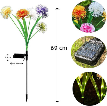 2PCS Solar Lights for Outside,Solar Pathway Lights Outdoor 50LED,Solar Dandelion Garden Lights,Onion Solar Lights Gardening Ornaments for Party Christmas Yard Patio Fence Landscape