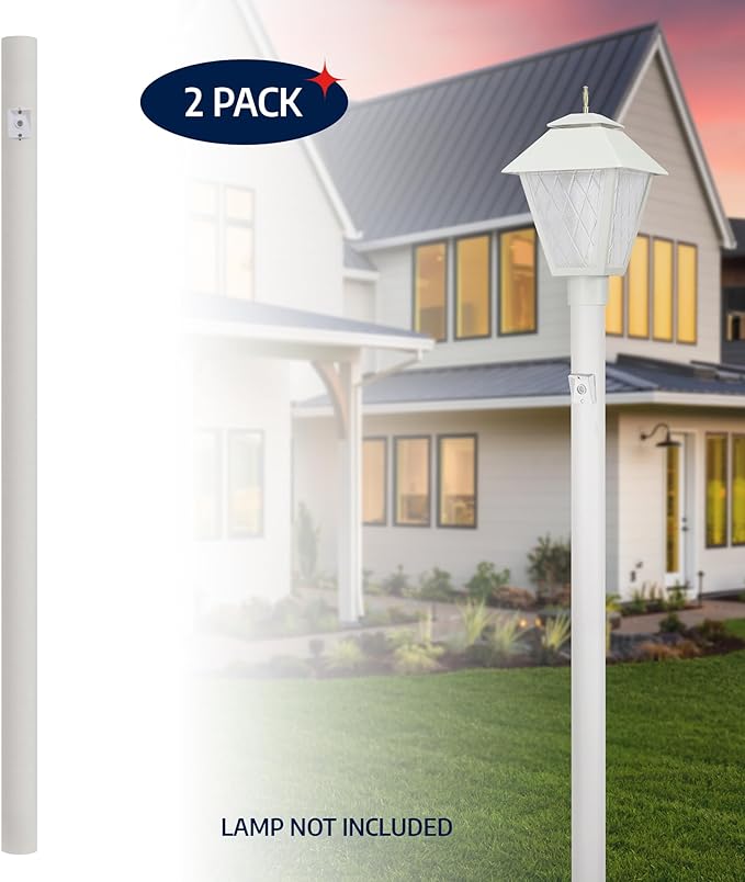 Solus 7-Foot Direct Burial Lamp Post – Aluminum Outdoor Light Pole with Dusk-to-Dawn Sensor – Fits 3" Fixtures – | Lumora