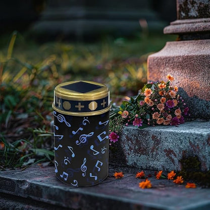 Music Notes Solar Outdoor Lights Garden Decor Solar Lights Cemetery Decorations for Grave