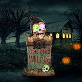 HUYIENO Solar Halloween Decoration Graveyard Tombstone Solar Garden Lights Resin Material for Halloween Party | Lumora