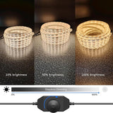 33FT 2-Pack 12V LED Rope Lights Outdoor - 1200 LEDs Warm White Dimmable Thick Flat Rope Lighting Waterproof for | Lumora