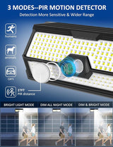 Solar Outdoor Lights - 4000Lm 268 LED Motion Sensor Lights Outdoor, IP65 Waterproof Led Security Lights Bright | Lumora