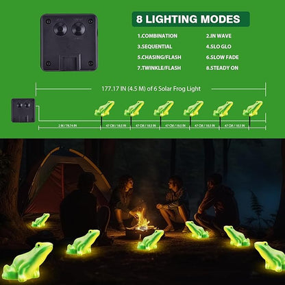 Solar Frog Path Lights Outdoor for Garden Art Decor,6PACKS Frog Easter Yard Decorations,Frog Lights for Housewarming Gifts,Lawn Ornament,Gardening Gifts for Grandma,Women,Mom Day,House Decor