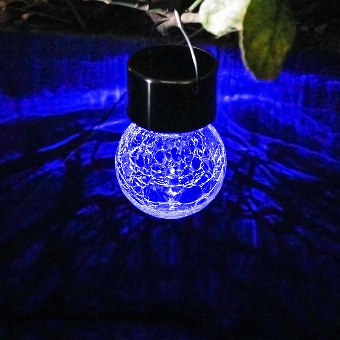 Outdoor Solar Lanterns of 6 Lamp with Handle Hanging Solar Pathway Light for Garden Yard Patio Lawn