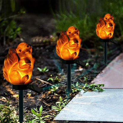 Ulalaza Outdoor Solar Lights Squirrel Shape Solar Powered LED Lamp Waterproof Garden Lights Stake Lights for Walkway