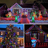 QITONG 2 Pack Multicolor Solar Christmas Lights, Each 66ft 200 LED Solar String Lights Outdoor Waterproof, 8 Modes | Lumora