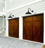 15 Inch Large Black Outdoor Gooseneck Barn Lights, from Dusk to Dawn Farmhouse Barn Lights, Galvanized + Painted | Lumora