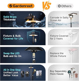 Gardenreet Low Voltage Landscape Path Light, Solid Brass Pathway Light IP65 Waterproof, Hat Shaped 12V Wired, Black | Lumora