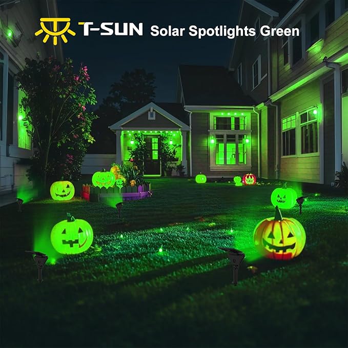 T-SUN Solar Lights Outdoor Waterproof IP65, 12 Pack LED Solar Spot Lights Color Changing IP65 Waterproof Smart Auto | Lumora