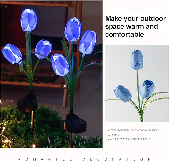 2pcs Flowers Waterproof Solar Powered Stake Lights LED Decorative Landscape for Garden Solar Tulip LED Garden Stake | Lumora
