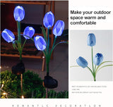 2pcs Flowers Waterproof Solar Powered Stake Lights LED Decorative Landscape for Garden Solar Tulip LED Garden Stake | Lumora