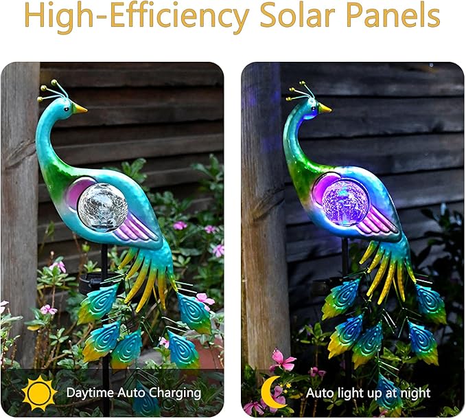 Garden Decor Solar Lights Peacock Lawn Light, for Yard Outdoor Decorations Ground Inserted Outdoor Waterproof | Lumora
