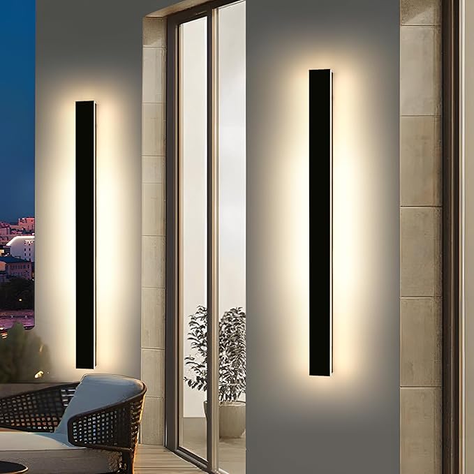 Mikeru 59inch Long LED Wall Light, 3000k Exterior Wall Sconces, Acrylic Invisible Exterior Wall Light for Porch | Lumora