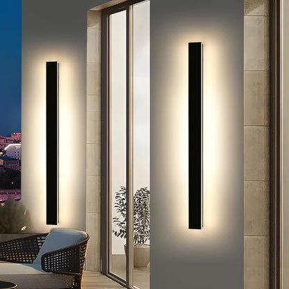 Mikeru 59inch Long LED Wall Light, 3000k Exterior Wall Sconces, Acrylic Invisible Exterior Wall Light for Porch Modern Outdoor Wall Mount Lighting for House Courtyard Balcony Porch Patio Garage