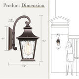 Emliviar 2 Pack Outdoor Wall Lights, Exterior Wall Lantern Sconce for Garage Patio, Oil Rubbed Bronze Finish with | Lumora