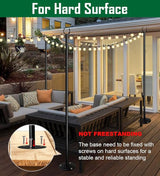10ft String Light Poles for Hard Surfaces, Light Poles for Outdoor String Light, Perfect for Garden, Backyard, and | Lumora