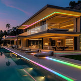 40ft COB RGB+IC LED Strip Lights, IP67 Bright Dream Color COB LED Light Strip with RF Remote App Control Music Sync | Lumora