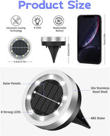Mini Solar Ground Lights Outdoor 24 Pack Waterproof Upgraded Anti-Rust Solar Flat Garden Lights Stainless Steel | Lumora