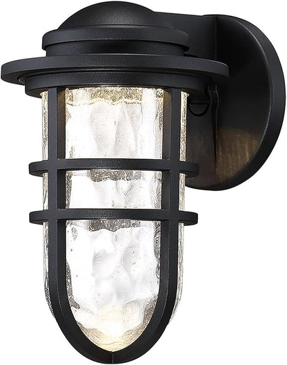 WAC Lighting dweLED, Steampunk 9in LED Indoor and Outdoor Wall Light 3000K in Black