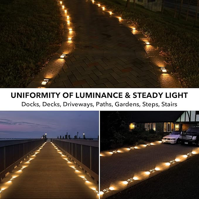AGPTEK Solar Driveway Lights 20 Pack, Outdoor Deck Dock Marine LED Solar Powered Waterproof Driveway Marker Lights | Lumora