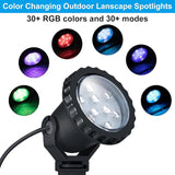 Spotlights Outdoor, RGB Color Changing Landscape Lights 12W 800lm 120V Plug in LED Spot Lights with Remote, IP66 | Lumora