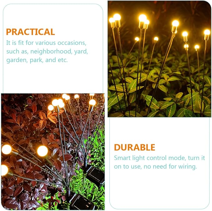 POPETPOP Solar Pathway Lights 8 LED Solar Powered Garden Decoration Waterproof Function for Outdoor Use Landscape Lighting and Festive Events
